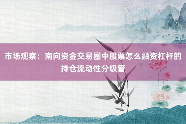 市场观察：南向资金交易圈中股票怎么融资杠杆的持仓流动性分级管