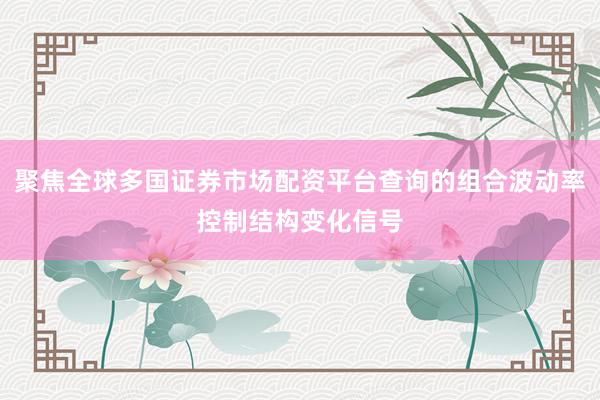 聚焦全球多国证券市场配资平台查询的组合波动率控制结构变化信号